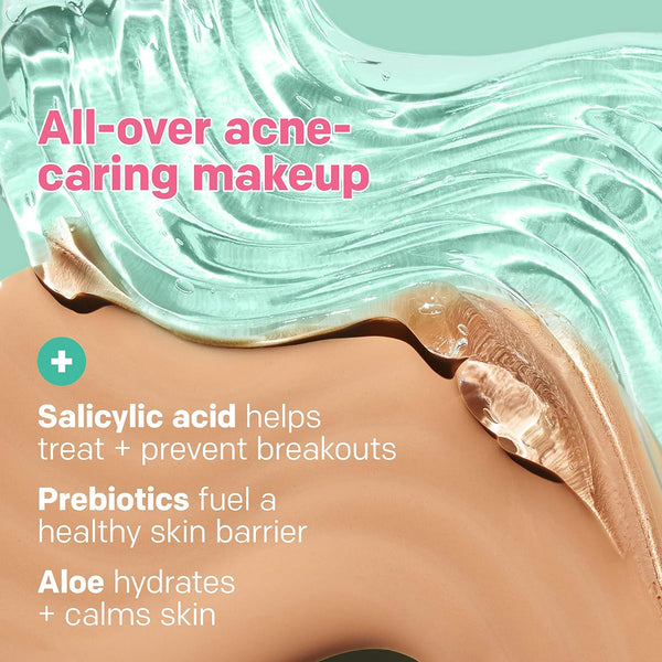 Almay Clear Complexion Acne Foundation Makeup with Salicylic Acid, Medium Coverage, Soft Matte Finish, Hypoallergenic, Cruelty- & Fragrance-Free,