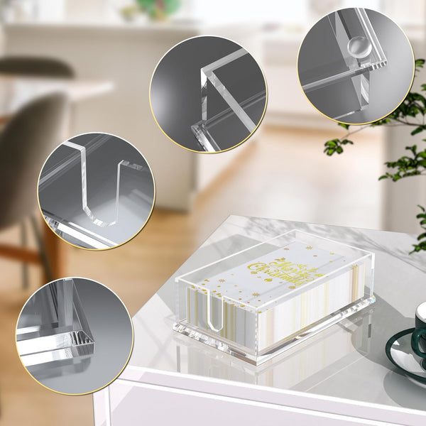 Napkin Holder for Table, Acrylic Guest Towel Holder for Bathroom, Clear Disposable Paper Hand Towels Tray for Kitchen, Cocktail Napkin Holder,