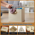 Home-Complete Storage Cubes - 8-Piece Collapsible Storage Bin Set for Shelves - for Organizing the Home, Office, Playroom, and Nursery (Beige)