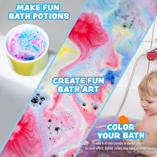 Lil' Bursts Mini Bath Bombs for Kids, 90 Count, Cosmic | Nontoxic | Tiny with a Burst of Color, Foam & Bubbles | Customize with Fun Colors |