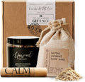 Relaxing Bath Gift Set, Luxury Spa Gifts for Women, Self Care Products for Women and Men, Calm Essential Oil Roller, Oatmeal Lavender Bath Soak &