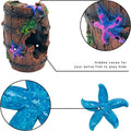 GSD Star-Fish Broken Barrel Decor Resin Betta Tank Accessories Ornaments for Cave Hide Decorations, Broken Barrel X 1Pc, Blue Star Fish Ornaments