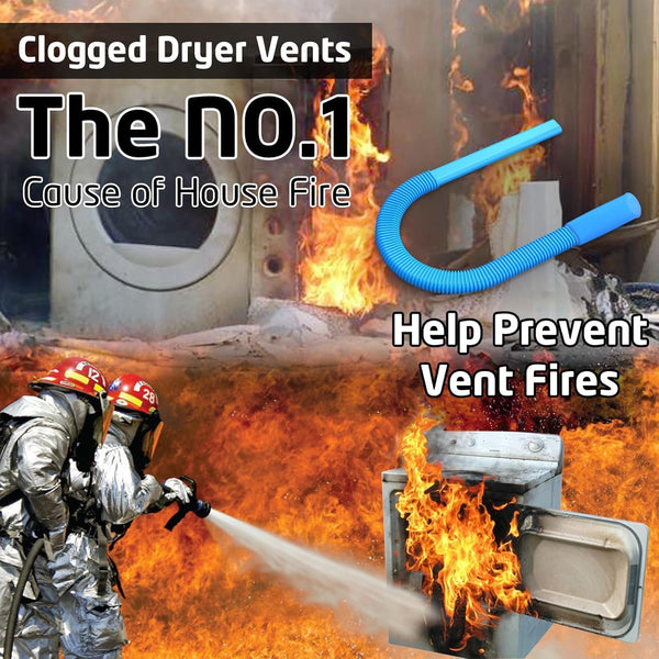 Dryer Vent Cleaner Kit Dryer Lint Vacuum Attachment with Stretch Universal Connector, Dryer Vent Cleaning Tool Vacuum Hose Lint Remover, Blue