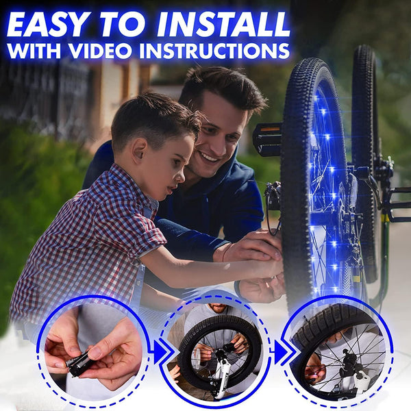 Activ Life LED Bike Wheel Lights with Batteries Included, Get 100% Brighter and Visible from All Angles for Ultimate Safety & Style (1 Tire Pack,