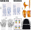 Reflexology Socks with Gloves Tools Set, Foot Massager Socks with 4Pc Massage Tool, Socks with Trigger Point Massage Tool, Socks Suitable for Men