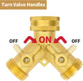 AUTOMAN Hose Splitter 2 Way, Garden Hose Splitter, 100% Rustproof Brass Water Hose Splitter with Adjustable Flow Valves, Seamless Design & 2 Extra