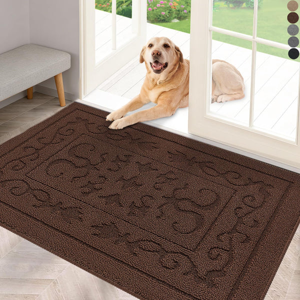 FONEYI Indoor Doormat, Front Back Door Mat 24"X36" Washable, Rubber Backing Non Slip Door Mats, Low-Profile Absorbent Entrance Doormat inside