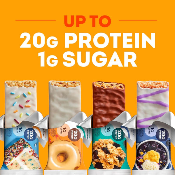 ONE Protein Bars, Birthday Cake, Gluten Free with 20G Protein and 1G Sugar, Pantry Staples, 2.12 Oz (12 Count)