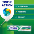 Super Poligrip Zinc Free Denture and Partials Adhesive Cream, 2.4 Ounce (Pack of 4)