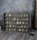 J JACKCUBE DESIGN Rustic Wood Wall Mount Coins Display Rack - 5 Tier Military Holder for Army, Air Force, Navy Awards Collectors Shelf - MK590A