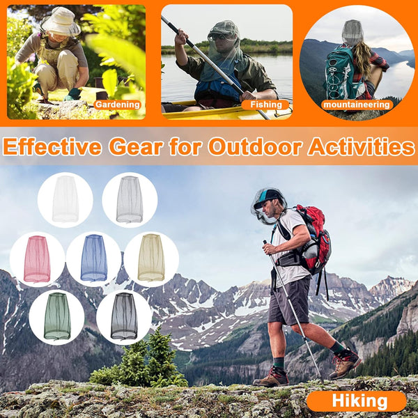 Benvo Mosquito Head Net Mesh, Face Neck Fly Netting Hood from Bugs Gnats Noseeums Screen Net for Any Outdoor Lover- with Carry Bags Fits Most