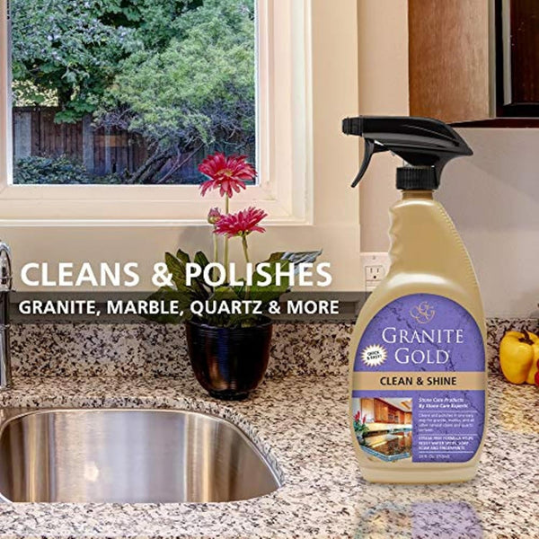 Granite Gold Clean and Shine Spray-Streak-Free Deep Cleaning & Polishing of Granite, Marble, Quartz, 24 Fl Oz (Pack of 1)