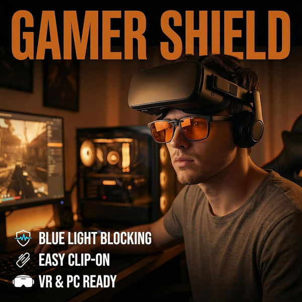 PSI Premium Blue Light Blocking Clip on Prescription Glasses, Relief Eye and Good for Sleep