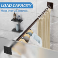 Matte Bronze Shower Curtain Rod,1 Inch Diameter Stainless Steel Adjustable Spring Tension Rods 32 to 68",With Holders,Anti-Slip,Curtain Rods No