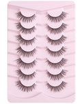 Onlyall Natural Lashes Wispy Lashes Natural Look False Eyelashes Natural Flared Eyelashes False Eye Lashes Soft Fluffy Lashes 7 Pairs D-K06, Black