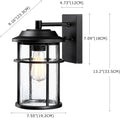 Outdoor Wall Lantern, Exterior Waterproof Wall Sconce Light Fixture, Anti-Rust Black Wall Mount Lighting with Seeded Glass Shade, E26 Socket Front