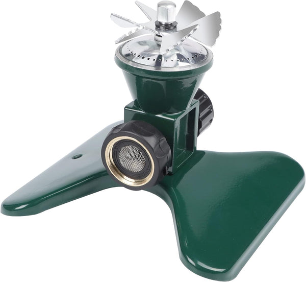 Biswing 1 Pack Lawn Sprinkler, Heavy Duty Metal Square Garden Sprinkler, 360 Degree Large Area Irrigation, Connectable Rotating Automatic Water