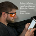 Honeywell Uvex Ademco Skyper Blue Light Blocking Computer Glasses with Sct-Orange Lens (S1933X)