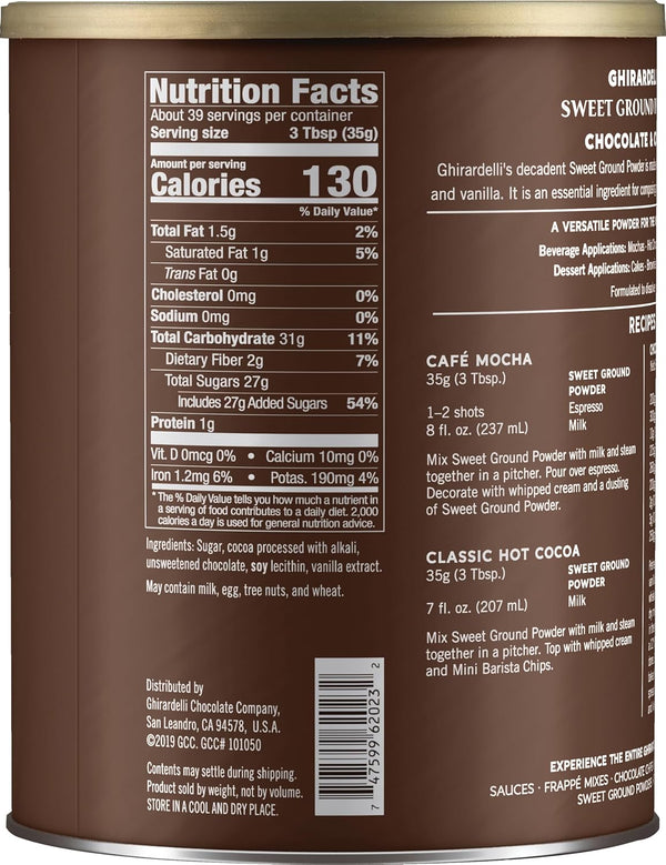Ghirardelli Sweet Ground Chocolate and Cocoa | 3 Lb. | Baking & Desserts