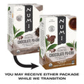 Numi Organic Chocolate Pu-Erh Tea, 16 Tea Bags, Aged Yunnan Pu-Erh Black Tea with Cocoa & Orange Peel (Packaging May Vary)