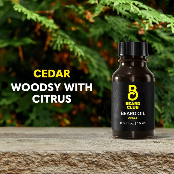 The Beard Club Premium Cedar Beard Oil for Men - Natural Castor & Almond Oils - Beard & Mustache Conditioner - Hydrates, Moisturizes, Softens &