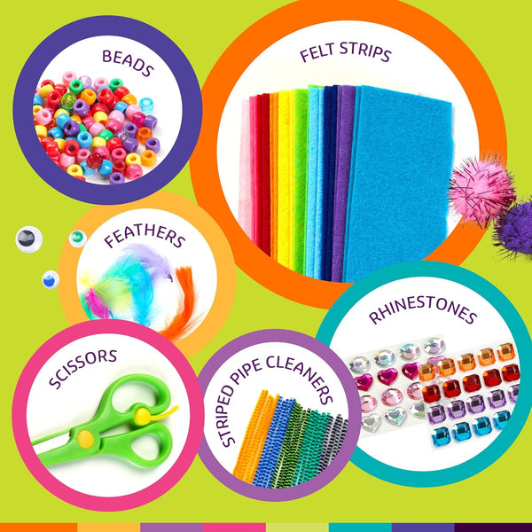Dan&Darci Arts & Crafts Supplies Kit for Kids and Toddlers - with Storage Bin - Kid & Toddler Art & Craft Set Ages 3, 4, 5, 6, 7 & 8 Years Old -