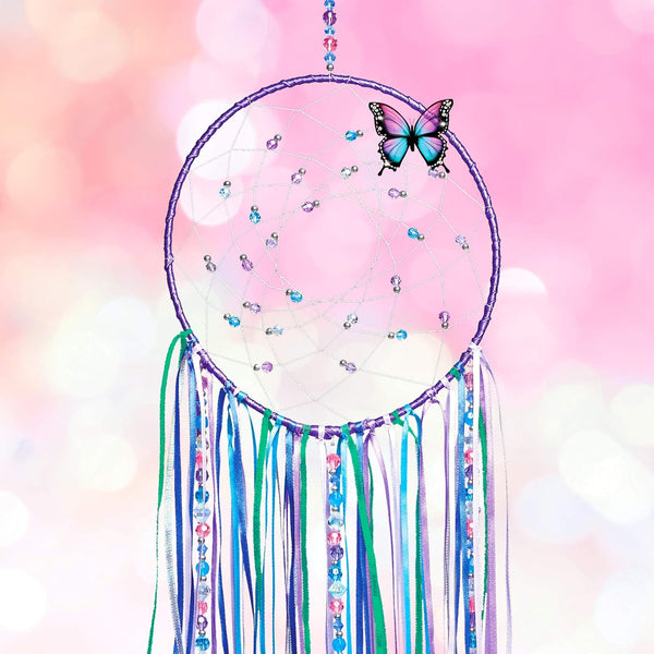 Make It Real: DIY Dreamcatcher - Purple Pink Blue Butterfly, 175 Piece All-In-One DIY Kit, Tweens & Girls, Bedroom DÃ©cor, Arts & Crafts, Make a