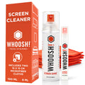 WHOOSH! Screen Shine Duo - Screen Cleaner Spray for Ipad, Monitor, Laptop, Macbook - 3.4 Oz & 0.3 Oz Bottles with 2 Microfiber Cloths - Portable