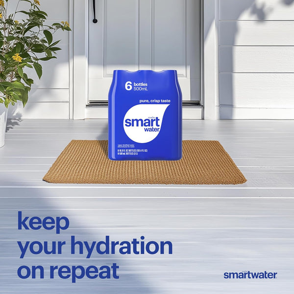 Smartwater Vapor Distilled Premium Water , 16.9 Fl Oz (Pack of 6)