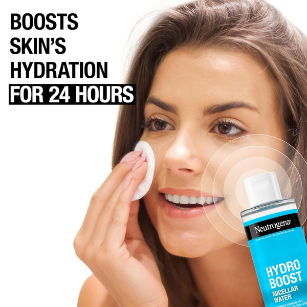 Neutrogena Hydro Boost Micellar Water with Hydrating Hyaluronic Acid, Micellar Cleansing Water for Sensitive Skin Removes Makeup, Dirt & Oil,