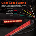 True Mods 16 Inch 12 Red LED Trailer Light Bar Strip [Brake + Sequential Turn Signal][Dot FMVSS 108 SAE S2I6U2PS] IP67 Submersible Rear Running