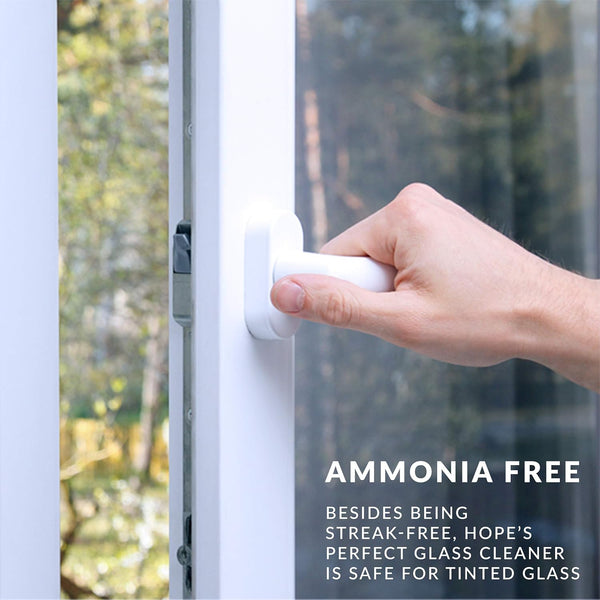 HOPE'S Perfect Glass Cleaner, Streak-Free, Ammonia-Free Window, Mirror, Screen, and Shower Door Cleaner, Indoor and Outdoor Glass Surfaces, 32 Fl