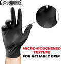 GLOVEWORKS Black Disposable Nitrile Industrial Gloves, 5 Mil, Latex & Powder-Free, Food-Safe, Textured