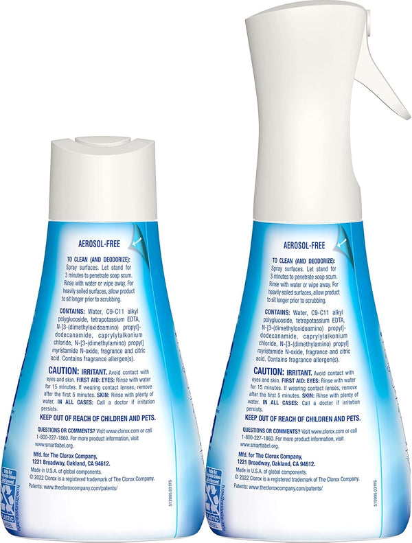 Clorox Bathroom Ultra Foamer, Household Essentials, Fresh Clean, 1 Spray and 1 Refill, 16 Fl Oz Each (Package May Vary)
