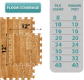 Sorbus Wood Grain Floor Mats Foam Interlocking Mats Each Tile 1 Square Foot 3/8-Inch Thick Flooring Wood Mat Tiles - Home Office Playroom Basement