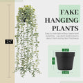 Der Rose 1Pcs Fake Plants Hanging Artificial Decor Faux Potted Eucalyptus Plants for Boho Bathroom Home Office Desk Wall Shelf Bookcase