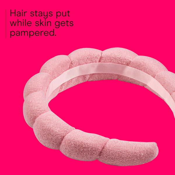 Conair Spa Makeup and Face Washing Headband - Bubble Design - Pink