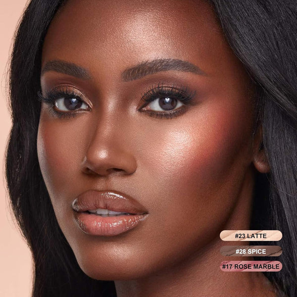 FOCALLURE 3 Pcs Cream Contour Sticks,Shades with Highlighter & Bronzer & Blush,Non-Greasy Long-Wear Face Contouring Pen,Easy to Sculpt the Face