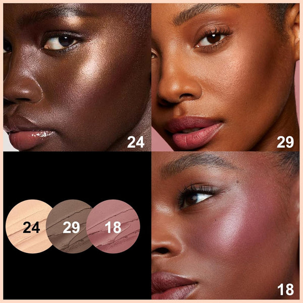 FOCALLURE 3 Pcs Cream Contour Sticks,Shades with Highlighter & Bronzer & Blush,Non-Greasy Long-Wear Face Contouring Pen,Easy to Sculpt the Face