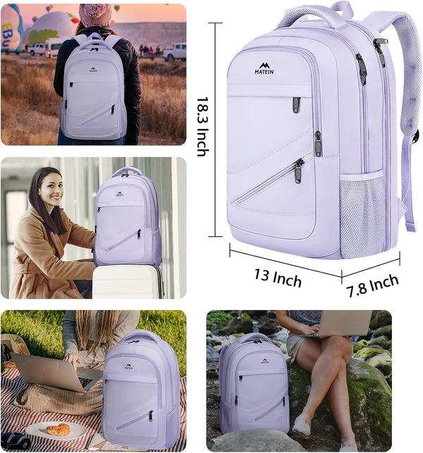 MATEIN Large Travel Backpack for Womens, Lightweight Carry on Backpack TSA Approved Fits 17 in Laptop, Spacious Laptop Bag for Travel Essentials,