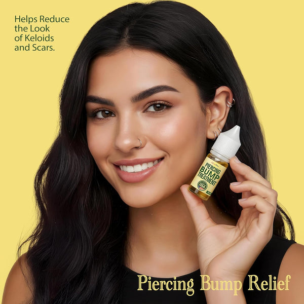 Bodyj4You Piercing Keloid Bump Removal - Natural Oil Piercing Bump Treatment - Nose Septum Belly Ear Cleaner Soothing Skin Recovery Solution -