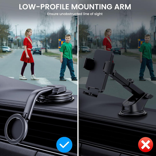 For Magsafe Car Mount,?Strong Magnets & Low Profile? Magnetic Phone Holder for Car Dashboard Windshield Universal Hands Free Car Phone Holder for