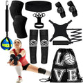 Wettarn 8 Set Volleyball Training Equipment Aid Solo Volleyball Trainer Kit, Include Elastic Resistance Belt Set Spike Trainer Hand Straps Arm