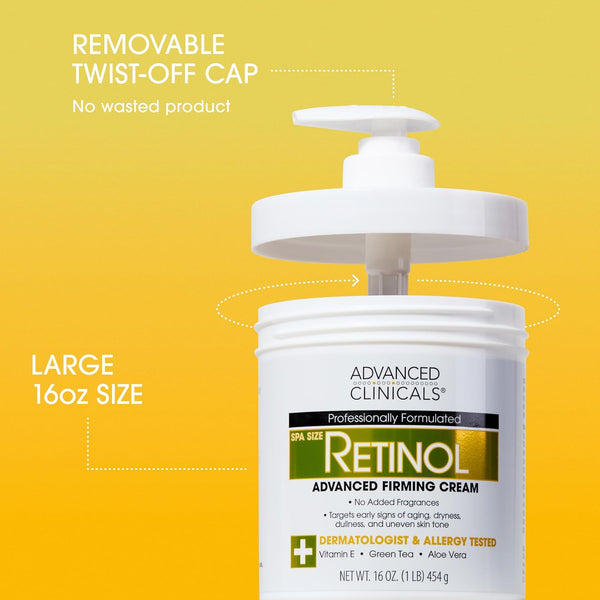 Advanced Clinicals Retinol Body Lotion & Face Moisturizer | Visible anti Aging Skin Care Retinol Body Cream for Women & Men Targets Look of Fine