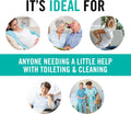 Juvo Toilet Aid - Personal Bottom Wiping Tool, Bathroom Mobility Aid for Disabled, Elderly, and Surgery Recovery - 18" Long Wand with Hygienic Cover