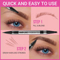 Imethod Eyebrow Pen - Eyebrow Pencil Magical 2-In-1 Eye Brow Pencils for Women with 4-Fork-Tip & Precise Brush-Tip Create Natural Hair-Like Brows,