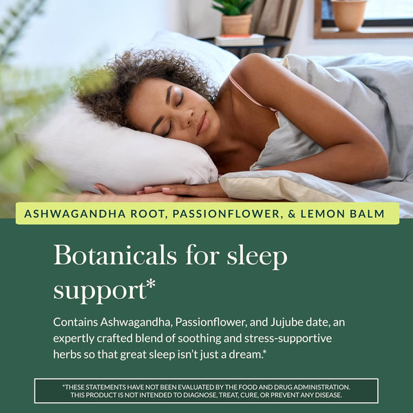 Gaia Herbs Sleep Gummies - Sleep Support*- Ashwagandha, Reishi Mushroom & Passionflower - USDA Certified Organic, Non-GMO Project Verified, Gluten