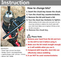 Yakamoz 0.6-6.5Mm 1/40-1/4" Capacity Drill Chuck Adapter Converter with 1/4" Quick Change Hex Shank Impact Driver Conversion Tool