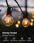 Outdoor String Lights 25 Feet G40 Globe LED Patio Lights with 13 Edison Plastic Bulbs(1 Spare), Waterproof Connectable Hanging Lights for Backyard
