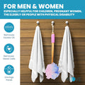 Yoove Loofah Back Scrubber W/Bamboo Charcoal Fiber Infused Bath Sponge, Wooden Handle, Luffa Pouf, Sponge Stick & Hanging Hook for Men & Women,